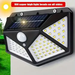 Egonex 100 LED Güneş Duvar Lambası Açık Güneş Lambası