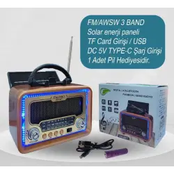 Egonex İtalyano Nostaljik, Bluetooth Bağlantılı, FM-AM-SW 3 Band Radyo KA-847