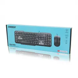 EVEREST KM-1435 ( USB KABLOLU ) KLAVYE & MOUSE ( SET ) ( Q KLAVYE ) (1200DPI MOUSE )*20