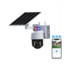 Güneş Panelli Sim Kart Ile Çalışan 4g+ Wi-Fi 5mp Outdoor Dış Mekan Güvenlik Kamerası - Beyaz