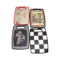 HOUSE & MORE-581993 ( PLASTİK ) KESİM PANOSU (23X33.5CM) (RENKLİ YAZILI & DESENLİ) (KALINLIK 10MM) (EL GEÇMELİ KULP)*24