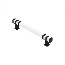İBİCO-963 ( 12.8CM ) ( YÜZÜK SİYAH & KULP BEYAZ ) ( KARE ) ÇEKMECE KULP*10X5