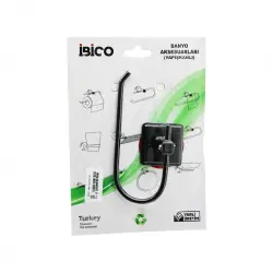 İBİCO BANYO BNY-708 ( SİYAH ) ( METAL ) ( AÇIK WC ) KAĞITLIK ( YAPIŞKANLI MONTAJ )*50