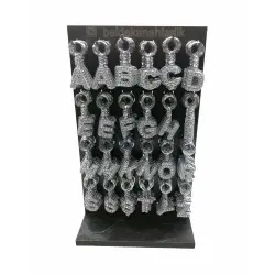 İBİCO ( GÜMÜŞ TAŞLI & HARFLİ ) ANAHTARLIK ( STANDLI )*288X2