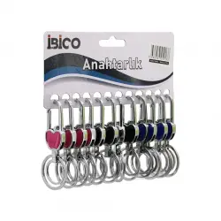 İBİCO İ12-013 ( KALPLİ ELMA MODEL GÖVDE ) ( METAL ) ( RENKLİ PLASTİK KAPLI GÖVDE ) ANAHTARLIK ( ÇİFT HALKALI ) ( KEMER GEÇMELİ )*12X50