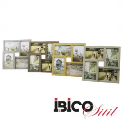 İBİCO İ12-035 ( 4LÜ & BİRLEŞİK & LÜX BAMBU ) (TEK RENK MİX ÇERÇEVE) (AİLE FOTO) AHŞAP RESİM ÇERÇEVE ( 4X6 & 10X15CM )*24=K