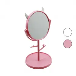 İBİCO İ15-026 ( 6 & 15CM ) ( YUVARLAK & KULAKLI ) ( TAKI ASKILIKLI ) PLASTİK MAKYAJ AYNASI*72