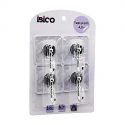 İBİCO İ17-008 (4PCS) (GÜMÜŞ) (KROM GÖRÜNÜM) PLASTİK ASKI ( YAPIŞKANLI=ŞEFFAF MİKA KRİSTAL PLAKA=ÇATLAK DESEN) (3KG)*12X14