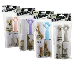 İBİCO İ21-086 ( 3PCS SET) ( PATİ SAPLI ) ( YAPIŞKANLI ) PRATİK TÜY TOPLAYICI RULO BANT ( 1-SAPLI=60 YAPRAK + 2-YEDEK=2X60)*12X8