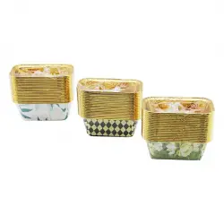 İBİCO İ22-171 ( 20PCS ) ( DİKDÖRTGEN & KALIN ) (GOLD & FOLYOLU) MUFFİN KAĞIT KEK KAPSÜLÜ*12X20