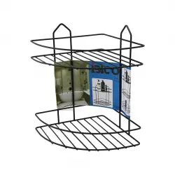 İBİCO K13-010 ( SİYAH ) ( 2 KATLI & ÜÇGEN ) ( METAL ) BANYO KÖŞELİK & DUŞKABİN RAF*12