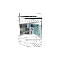 İBİCO K13-012 ( LAMALI ) ( 2 KATLI & ÜÇGEN ) ( KROM ) ( METAL ) BANYO KÖŞELİK & DUŞKABİN RAF*12