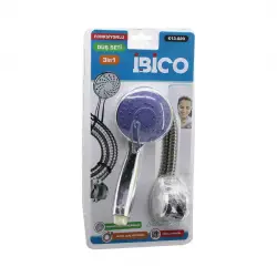 İBİCO K13-020 (3İN1) DUŞ SETİ (FONKSİYONLU DUŞ BAŞLIK & METAL DUŞ HORTUM & MAFSAL=ASKI VİDALI) (VAKUMLU AMBALAJ)*36