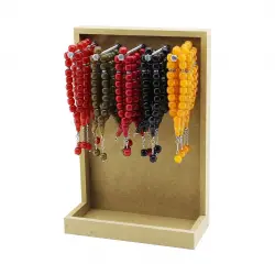 İBİCO T-600 ( BÜYÜK & 17Lİ & BONCUK İMAMELİ ) CEP TESBİH ( AHŞAP STANDLI )*100X1