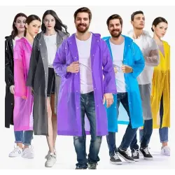 Kadın Erkek Yağmurluk Kapüşonlu Çıtçıtlı Eva Raincoat