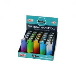 KOKO-309 ( METAL & RENKLİ ) MANYETÖLLÜ METAL CEP ÇAKMAK (MANYETOLU) (DOLDUR KULLAN) ( GÖKKUŞAĞI - ÇİFT RENK )*25X20