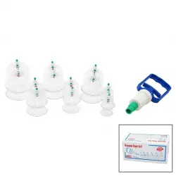 KRT-1013 (12PCS) HACAMAT KUPA MASAJ SETİ (1-POMPA+NO-6:4AD & NO-7-5-4:2 ŞER AD& NO-3: 1AD& NO-2:1AD) MİKA KRİSTAL PLS.*147