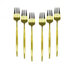 NEWLİFE CLKN-2232 ( 6PCS ) ( GOLD ) YEMEK ÇATAL SETİ*100