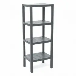 OMBEG OM-0220-2115 ( 4 ( DÜZ ) RAFLI & GRİ ) MODÜLER ÜNİTE PLASTİK*6