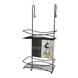 ORSA HOME-945 ( SİYAH ) ( ASKILI & 2 KATLI ) ( METAL ) DUŞ KABİN HAVLUPAN RAFI*4=K