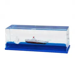 PABLITO PBT-256 (D.GEN & MİKA) (MAVİ SULU) (GEMİ & ADA) YÜZEN BATMAYAN (DEKORATİF BİBLO AKVARYUM) (14.5X5.2X4.5CM)*48