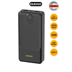 Powerbank Dudao K10Pro 2.4A 20000mAh 2 x USB-A - Siyah