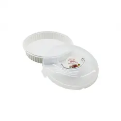 QLUX L-00653-3 ( YUVARLAK ) PASTA & BÖREK KABI FANUS (ŞEFFAF PLASTİK KİLİTLİ KAPAK) (TAŞIMA KULPLU) ( BEYAZ RENK )*6=K