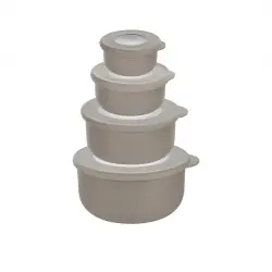 QLUX L-00989 BOWL ( 4PCS SET=900ML+500ML+250ML+100ML ) KAPAKLI KASE & SAKLAMA KABI SET ( PENCERELİ ŞEFFAF KAPAK )*18=K