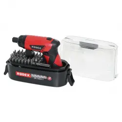 RODEX RDX-308 (53PCS BİTS UÇ) (ŞARJLI) VİDALAMA & TORNAVİDA (RPM 210) (1/4 6.35MM) (3.6V DC-1.5A Lİ-ION PİL) (ŞEFFAF PLS.ÇANTA)*8