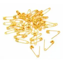 SAFETY PINS ( SARI ) ( NO-00# ) ( 1 GREAT ) ÇENGELLİ İĞNE ( DÖKME = 1728PCS=PAKET )*1X50