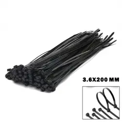 ŞAHİN TOOLS ŞHT-174 ( SİYAH ) ( 3.6X200MM ) PLASTİK CIRT KELEPÇE ( 100PCS )*200