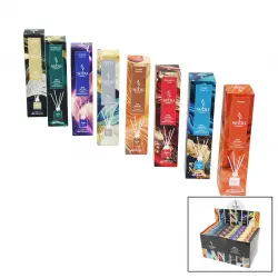 SEBU ( 50ML ) ( 3-ÇUBUKLU ) ORTAM KOKUSU (CAM ŞİŞE) (LAVANTA & B.GÜL & SANDAL & MANGO & OKYANUS & YASEMİN & KEHRİBAR & ÇİLEK)*40X4