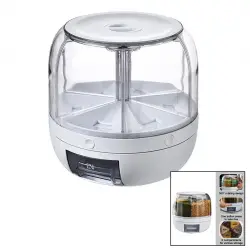 TEBA TGO-1000 ( 360° ) DÖNEBİLEN GIDA ORGANİZERİ ( 6 BÖLMELİ & 6KG. ) OTOMATİK DÜĞME MUSLUK*1