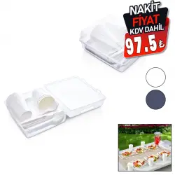 TİMEX TİM-126 ( 32PCS ) PİKNİK SETİ (ANTRAİT GRİ PLS.) (6-TABAK-6-BARDAK-6-ÇATAL6-KAŞIK-6-BIÇAK+( 2 BÖLMELİ ŞEFFAF PLS.ÇANTA)*12=K