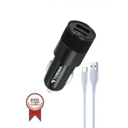 Tüm Araçlara Uyumlu Araba Çakmaklık Çift USB Girişli Oto Şarj Aleti Soketi