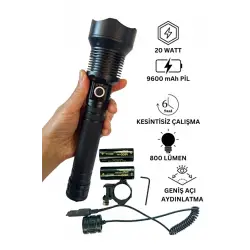 Wison WS-5412 Tüfek Feneri, Geniş Açı Avcı El Feneri 20 Watt