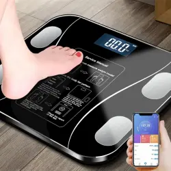 Yağ Ölçer Fonksiyonlu Dijital Baskül Elektronik Tartı Akıllı Bluetooth Lcd Dijital Ekran Ev Vücut