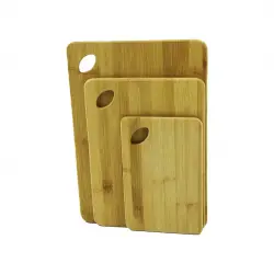 YAKUT-11427 ( 3LÜ SET ) AHŞAP BAMBU KESİM PANOSU ( YANDAN KULPLU ) ( 14X22CM & 21X29CM & 24X35CM )*12