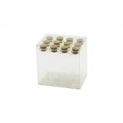 YAKUT-11557 ( 20ML ) ( ÇOK AMAÇLI & DEKORATİF ) ( BOŞ TÜP ) CAM ŞİŞE ( MANTAR KAPAKLI )*12X76