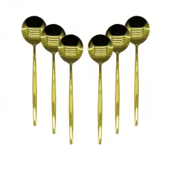 YAKUT-9725 ( 6PCS ) ( GOLD ) YEMEK KAŞIK SETİ*100