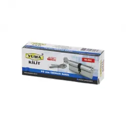 YUMA YM-B90S ( 90MM ) ( NİKEL SATEN ) CERMAN BAREL ( KUTULU AMBALAJ ) ( 3 ANAHTAR )*96