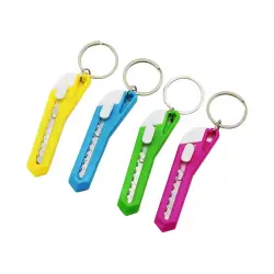 ZD ZHENG DA KEY RING NO-411 ( MİNİ FALÇATA ) ( ANAHTARLIK ) ( RENKLİ PLASTİK ) ( 7.5CM X 1.5--2CM )*12X200