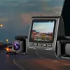 1080P Üçlü Lens Araba Dash Cam Dashcam Ön İç & Arka HD Araba DVR 120 ° Açı Döngü Kaydı Yerçekimi Sensörü