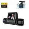 1080P Üçlü Lens Araba Dash Cam Dashcam Ön İç & Arka HD Araba DVR 120 ° Açı Döngü Kaydı