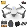 E88 Drone 4K Hd Çift Kameralı Drone App Kontrol Wifi Li Katlanabilir Quatcopter X3 Batarya