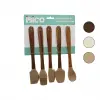 İBİCO İ22-024 ( 5PCS & MİNİ=21CM ) (RENKLİ SİLİKON) MUTFAK SETİ (3-SPATULA & 1-YUMURTA FIRÇASI & 1-KAŞIK) (AHŞAP AKASYA SAPLI)*24X3