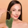 Yeşim Taşı (Jade) Kalp Gua Sha Yüz Masaj Aleti