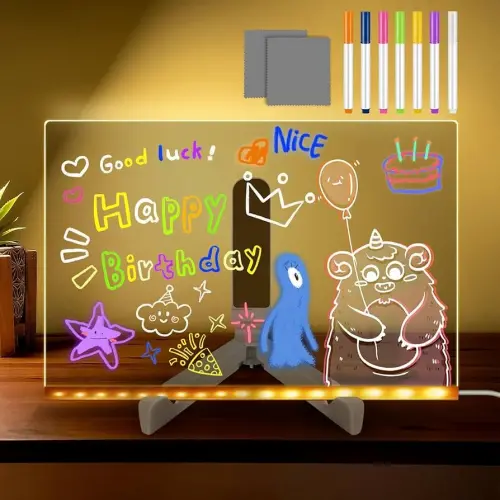 12 Inc LED Işıklı Çizim Tahtası Ayarlanabilir Stant ve Kalemleri Çizim Tahtası 30X20