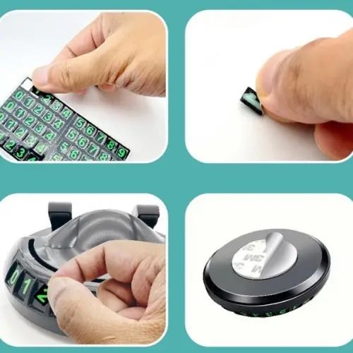 360° Dönebilen Yapışkanlı Numaratörlü Araç Telefon Tutucu