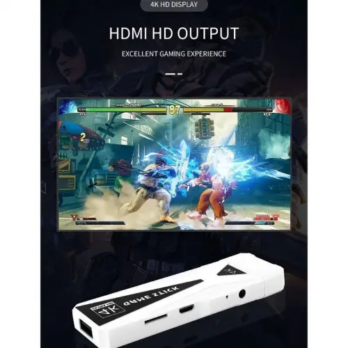 4K Game Tv Stick Android Tv Wifi Kablosuz Çift Kol Game Stick 64GB Hafıza Atari